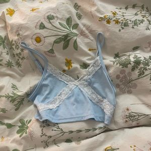 Shein blue lace top size XS